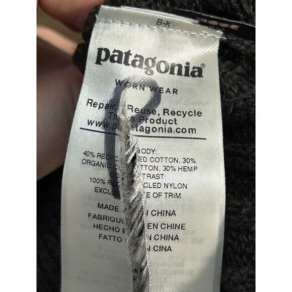 Patagonia Mens 2X Gray Fog Cutter Hemp Knit Sweater Shoulder Patches NWOT - Picture 5 of 8